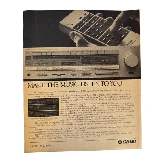 Vintage 1983 Yamaha Make the Music Listen to You Advertisement Print Ad - Picture 1 of 3